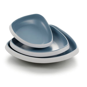7 Inch Blue and White Triangle Melamine Plates 25040LBSS
