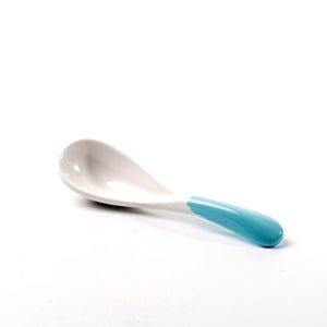6.1 Inch Cyan and White Melamine Spoon 25046QBSS