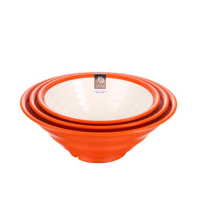 7 Inch Orange and White Melamine Ramen Bowls SS001CHBB