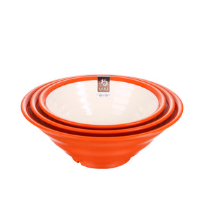 7 Inch Orange and White Melamine Ramen Bowls SS001CHBB