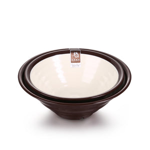 7 Inch Brown and White Large Melamine Ramen Bowls SS001KBB