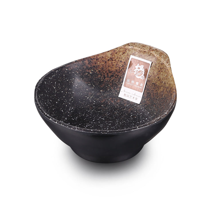 4.5 Inch Brown with White Spot Melamine Single Ear Bowl 39045TT
