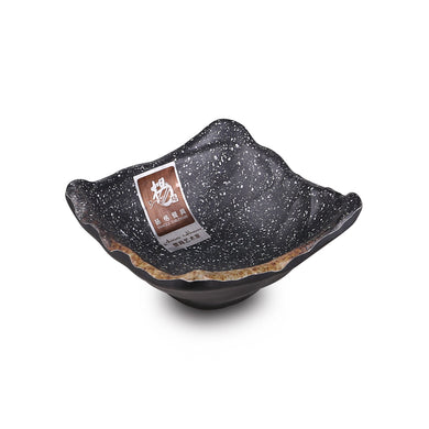 3.5 Inch Brown with White Spot Melamine Square Bowl 835TT