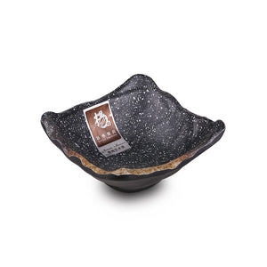 3.5 Inch Brown with White Spot Melamine Square Bowl 835TT