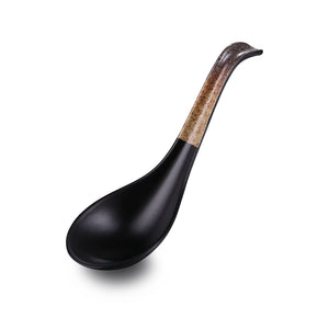 6.3 Inch Brown with Black Melamine Spoon LS110TT