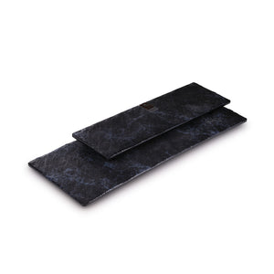 12 Inch Blue Marble Melamine Rectangular Flat Plates JM16901LW