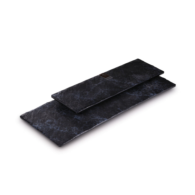 12 Inch Blue Marble Melamine Rectangular Flat Plates JM16901LW