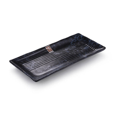13.25 Inch Blue Marble Rectangular Melamine Sushi Plate M414970LW