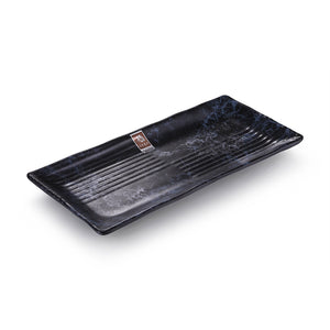 13.25 Inch Blue Marble Rectangular Melamine Sushi Plate M414970LW