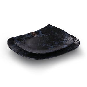 12 Inch Blue Marble Irregular Melamine Snack Plates M415010LW