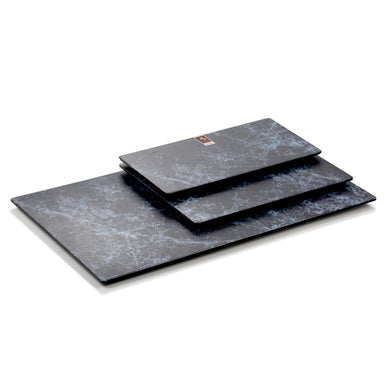 12.6 Inch Blue Marble Rectangular Melamine Plates M418241LW
