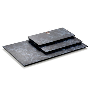 12.6 Inch Blue Marble Rectangular Melamine Plates M418241LW