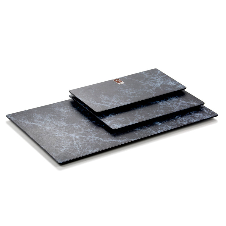 12.6 Inch Blue Marble Rectangular Melamine Plates M418241LW
