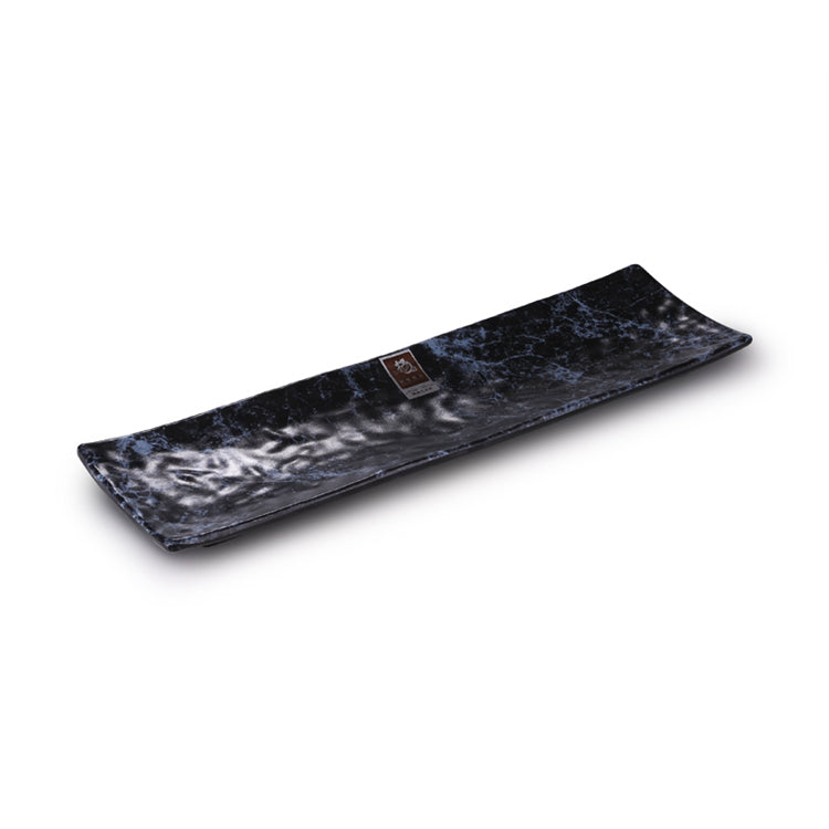 14.2 Inch Blue Marble Melamine Rectangular Plate Y8020LW