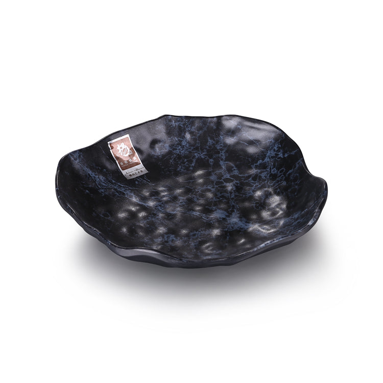 8 Inch Blue Marble Melamine Irregular Plate YG140002LW