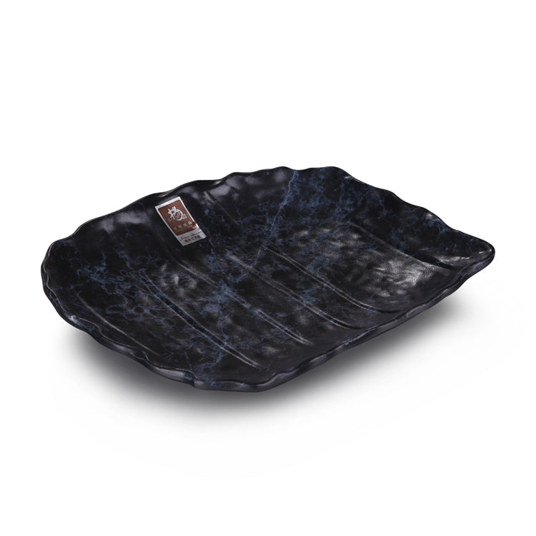 10 Inch Blue Marble Melamine Irregular Plate YG140012LW