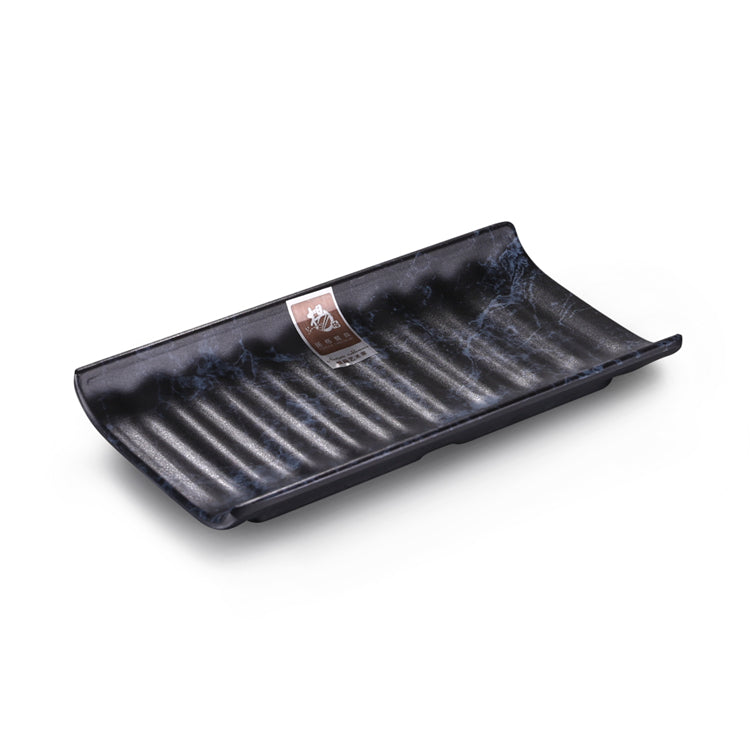 7.5 Inch Blue Marble Rectangular Melamine Sushi Plate YG140089LW