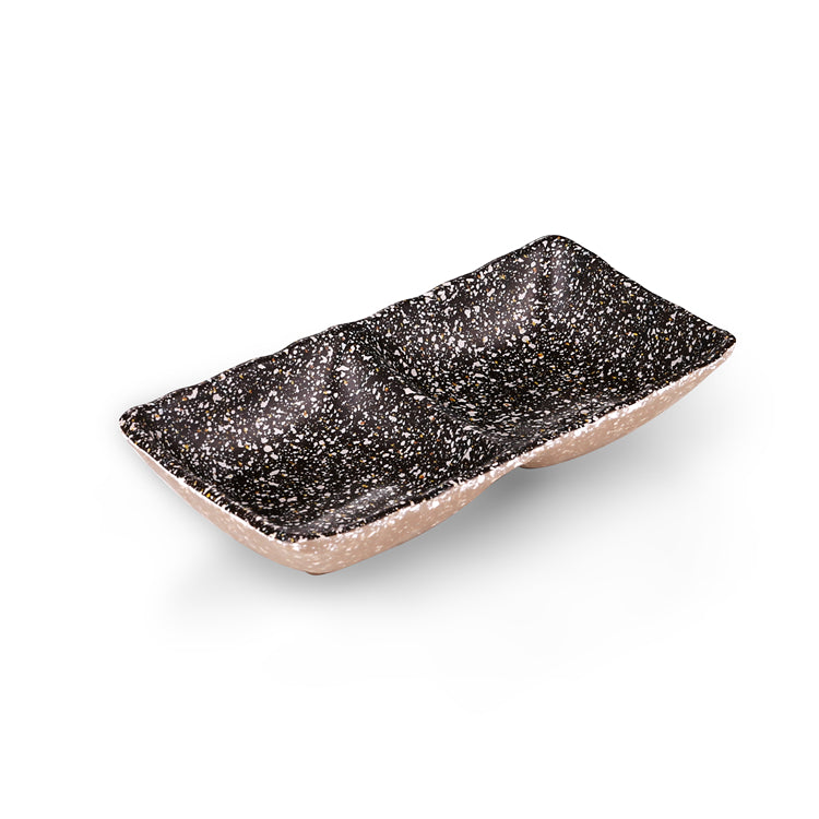 7 Inch Melamine Divided Sauce Dish 167DH