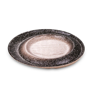 12.6 Inch Yellow and White Spot Melamine Irregular Plate JM16934DH