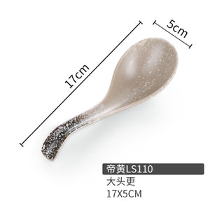 6.3 Inch White Spot Melamine Spoon LS110DH