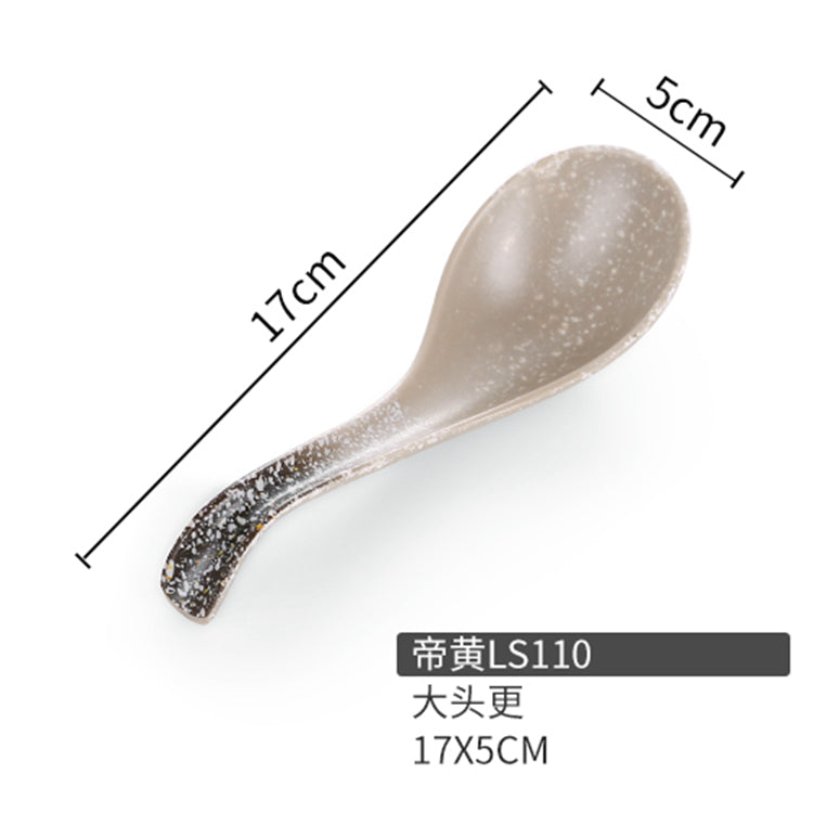 6.3 Inch White Spot Melamine Spoon LS110DH