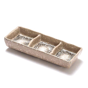 7 Inch White Spot Melamine 3 Compartment Plate WT638DH