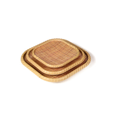 8 Inch Bamboo Square Melamine Plates Set 1371208HZB