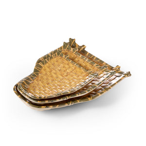 8 Inch Bamboo Irregular Melamine Restaurant Plates 1391108CZB