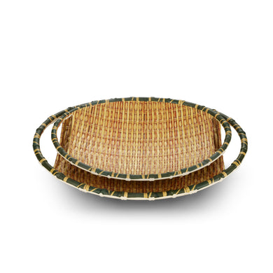 12 Inch Bamboo Oval Melamine Restaurant Plates JM181001CZB