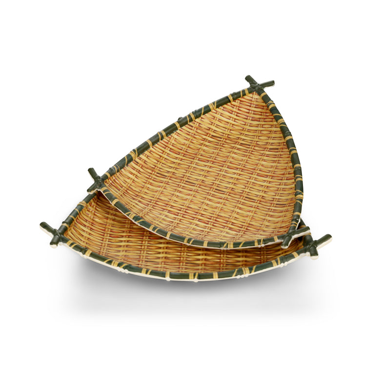 10.3 Inch Bamboo Triangle Melamine Food Plates JM181011CZB