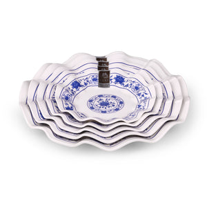 6.5 Inch Flower Design Irregular Melamine Dinner Plates 62007LMD