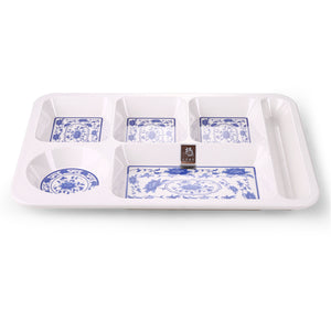 14 Inch Flower Design 5 Compartment Melamine Fast Food Plate 76014LMD