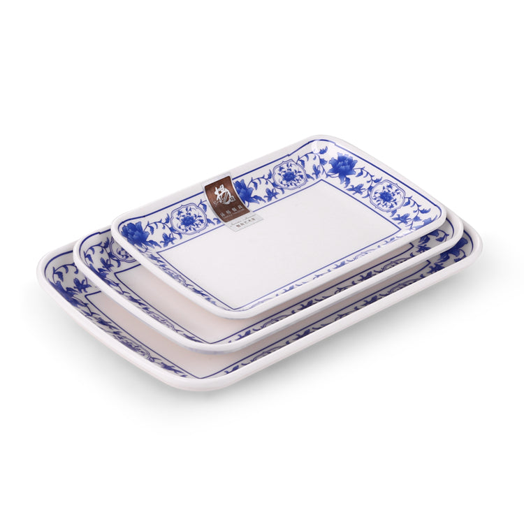 5.5 Inch Flower Design Rectangular Melamine Charger Plates 804855LMD