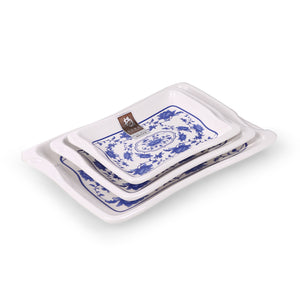 5.7 Inch Flower Design Rectangular Melamine Food Plates 82006LMD
