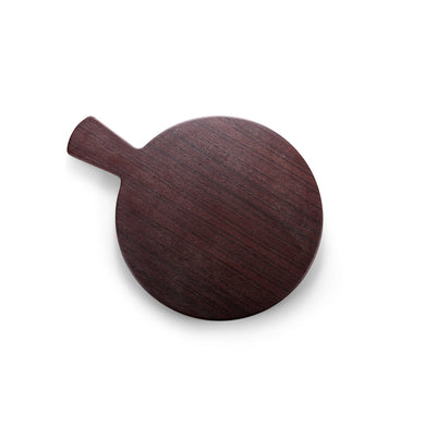 14.2 Inch Wooden Round Melamine Serving Tray with Handle M218631MW11ZG