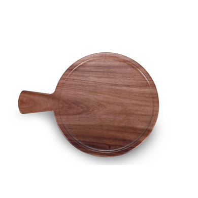 12.6 Inch Wooden Round Melamine Serving Tray M2186321MW11ZG