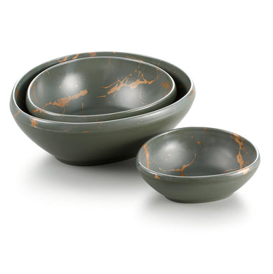 6.5 Inch Flower Design Green Melamine Bowls 27004QJ