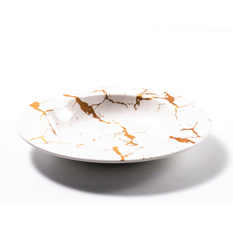 10 Inch Marble White Round Melamine Soup Plate J226641BJ