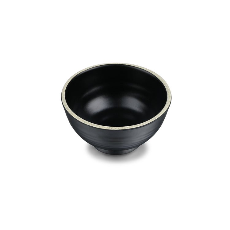 4.5 Inch Black with White Rim Melamine Bowl DAA100050BBH