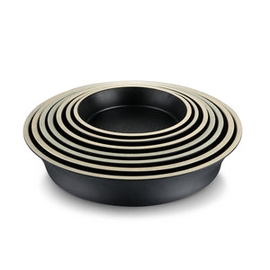 7.5 Inch Black with White Rim Melamine Big Plates DAA230075BBH