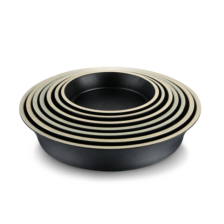 7.5 Inch Black with White Rim Melamine Big Plates DAA230075BBH