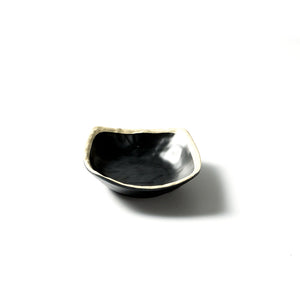 3.5 Inch Black with White Rim Melamine Square Sauce Dish DAA450045BBH