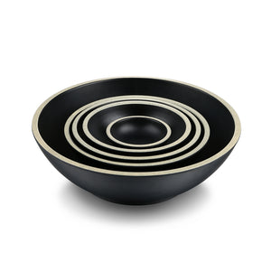 2.75 Inch Korean Black and White Melamine Round Dishes DAA510035BBH
