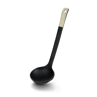 Black with White Melamine Long Handle Spoon WTS117BBH