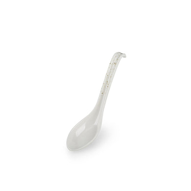 White with Spot Melamine Soup Spoon 044578YLC