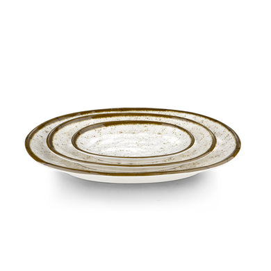 8.1 Inch Green Rim Melamine Oval Plates Y3508YLC