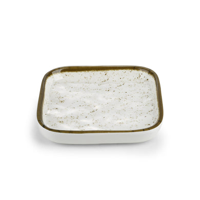 5.7 Inch Green Rim Melamine Rectangular Plate Y4401YLC