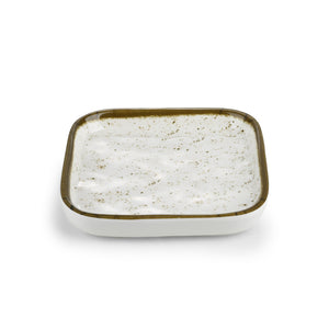5.7 Inch Green Rim Melamine Rectangular Plate Y4401YLC