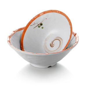 8 Inch Orange Rim Melamine Ramen Bowls JM169105YYZQ