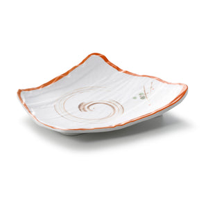 9.3 Inch Orange Rim Irregular Melamine Sushi Plate JM16932YYZQ